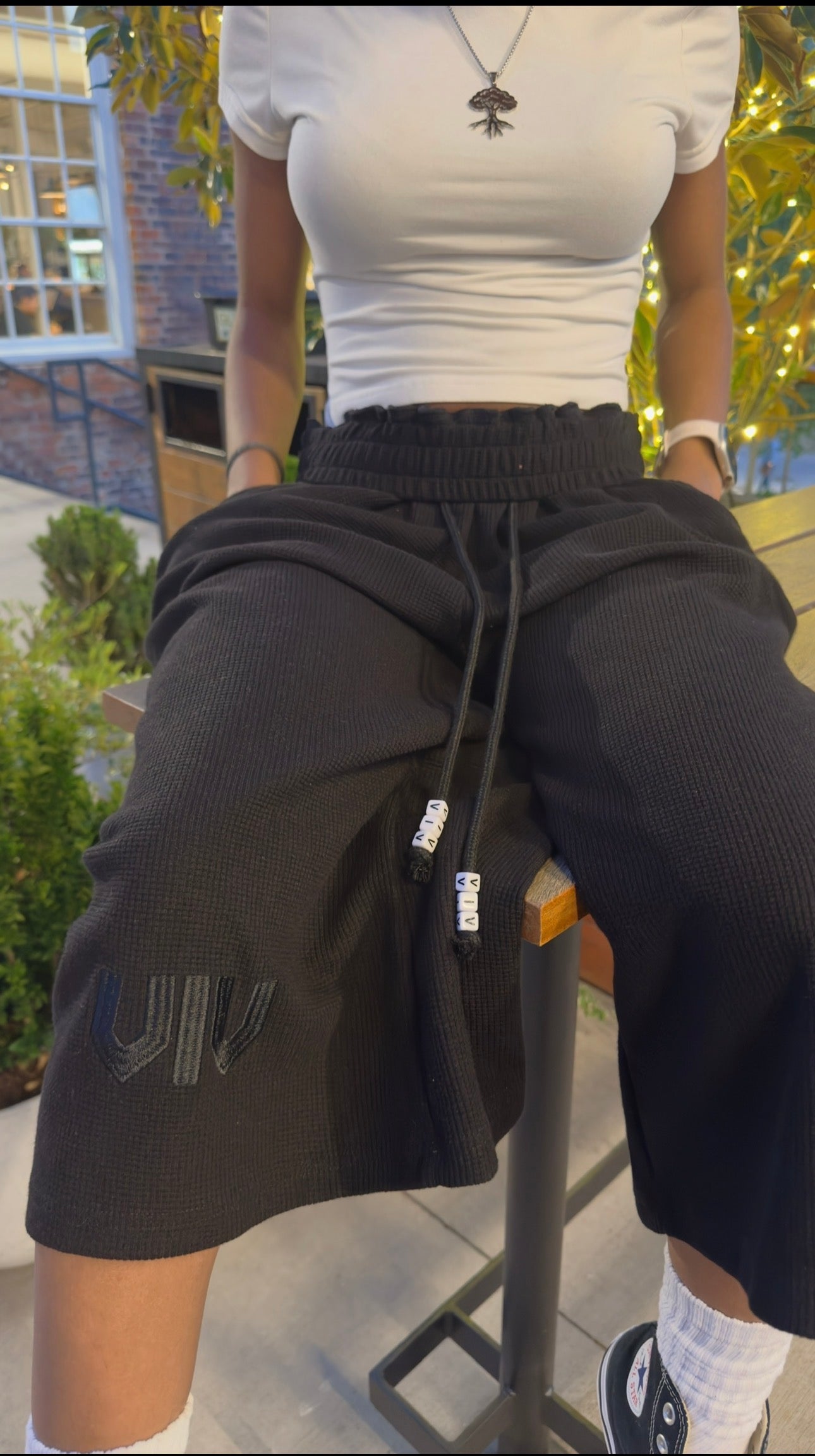 3/4 waffle Knit Shorts