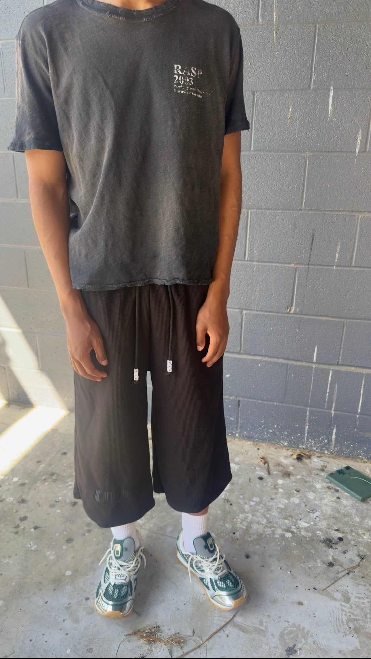 3/4 waffle Knit Shorts