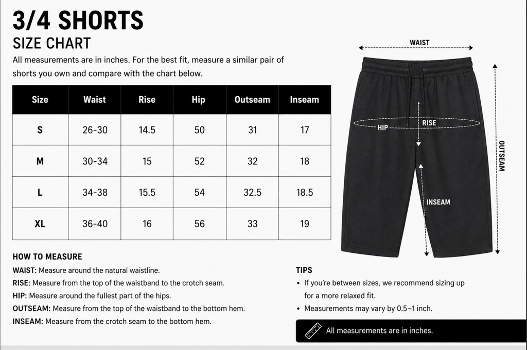 3/4 waffle Knit Shorts